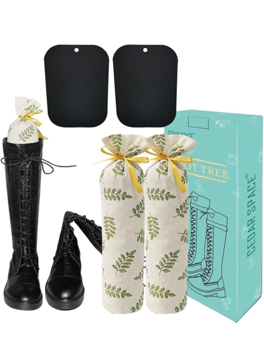 Boot Shapers for Tall Boots, 100% Cedar Wooden Sachets Bags